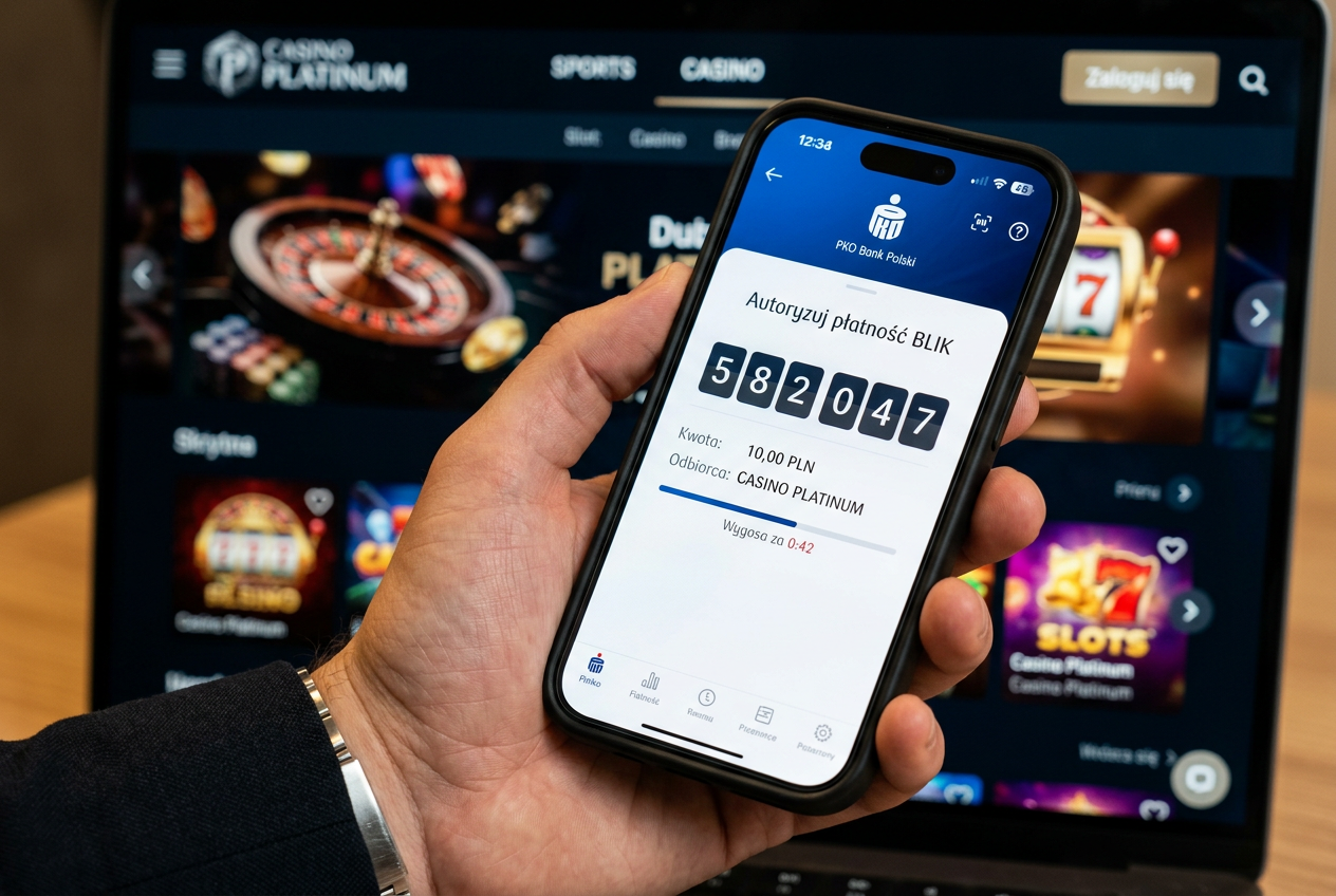 Mobilny interfejs płatności BLIK w kasynie online