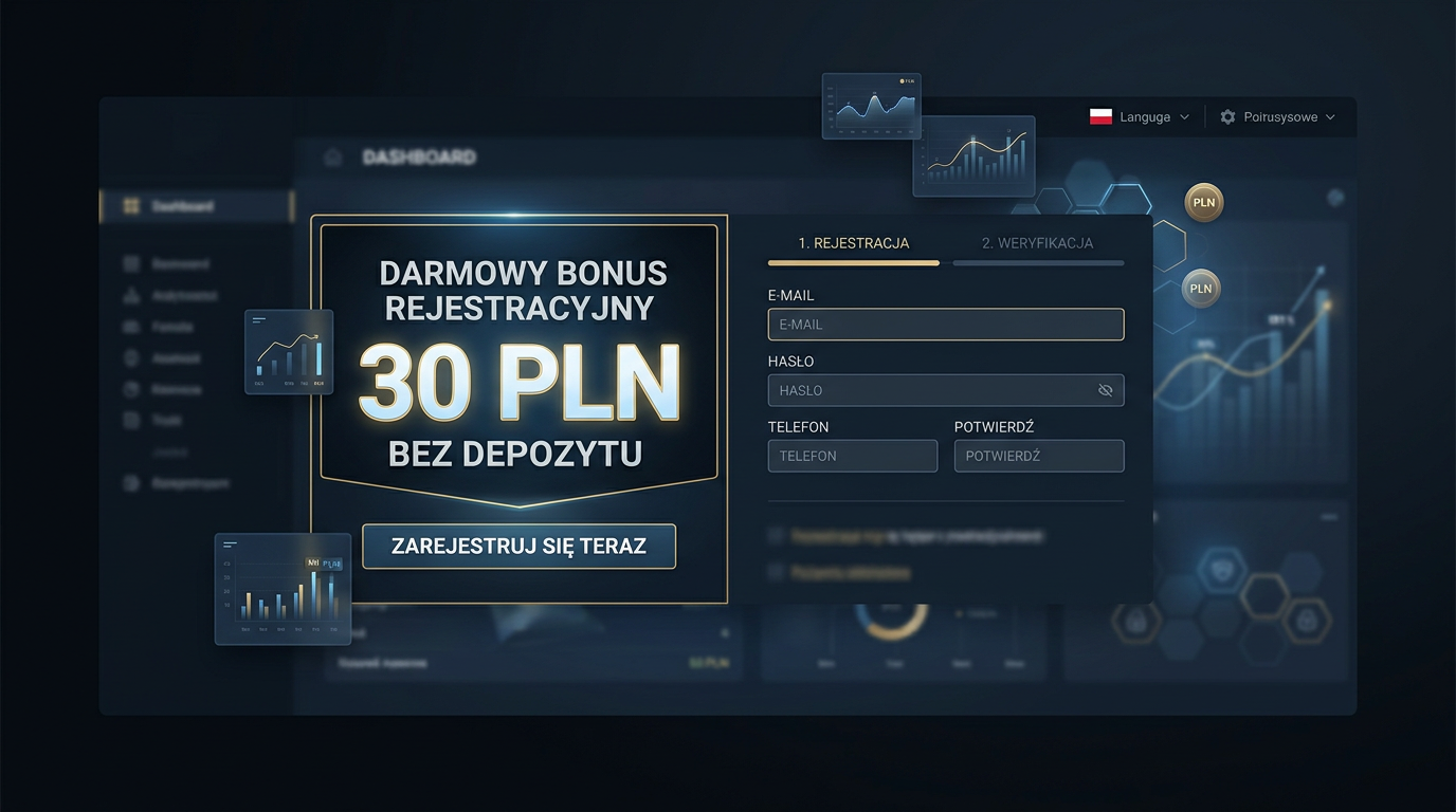 Futuristic casino bonus 30 PLN representation with digital analytical data