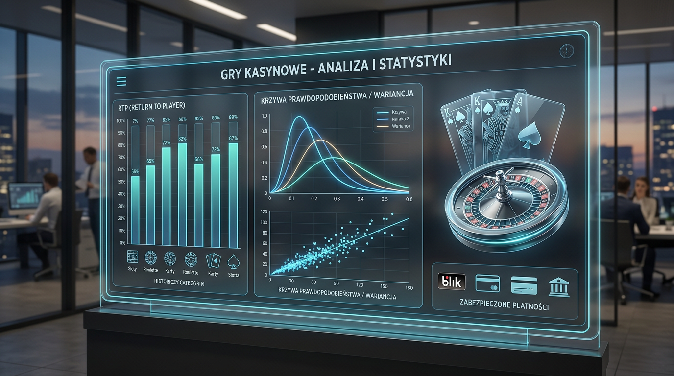 Nowoczesny interfejs kasyna cyfrowego 2026 z wykresami statystycznymi i danymi RTP